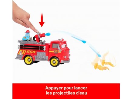 Coffret Cars : Camion de pompier Red 24 cm + voiture Guido - V�hicule - Mattel - JFL54