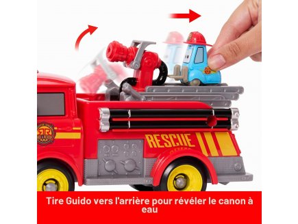 Coffret Cars : Camion de pompier Red 24 cm + voiture Guido - V�hicule - Mattel - JFL54