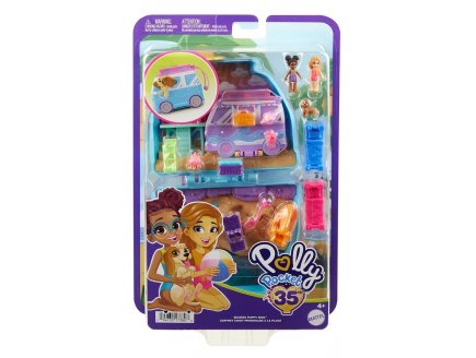 COFFRET CHIOT A LA PLAGE POLLY POCKET - MATTEL - HRD36 - MINI UNIVERS POUPEE, ANIMAUX