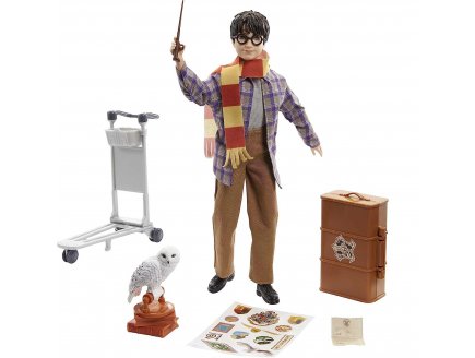 Coffret collector harry potter quai 9 3/4 : harry potter + chouette hedwige + accessoires - poupee - Mattel gxw31