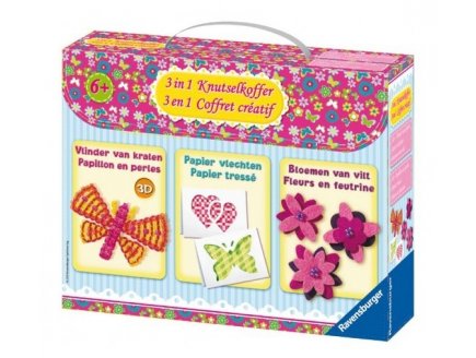 COFFRET CREATIF 3 EN 1 : PERLES, PAPIER TRESSE, FEUTRINE - RAVENSBURGER