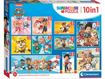 COFFRET DE 10 PUZZLES ENFANT PAT PATROUILLLE CHIEN ET VEHICULE 18 - 30 - 48 - 60 - PIECES - PAW PATROL