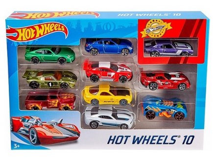 COFFRET DE 10 VEHICULES HOT WHEELS - MATTEL - 54886 - PETITES VOITURES METAL