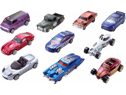 Coffret de 10 vehicules hot wheels - Mattel - 54886 - petites voitures metal