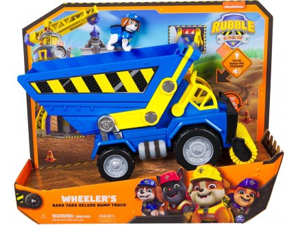 Coffret De Luxe Pat Patrouille Ruben & Cie : Grand Camion Benne 38 cm son et lumière + Benji - Véhicule - Figurine chien - Paw Patrol