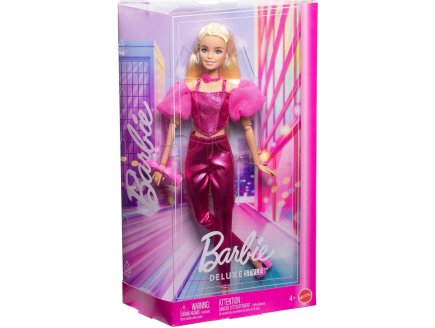 Coffret Deluxe Barbie : Poup�e Blonde Style n� 5 avec tenue rose m�tallis� - Poup�e Mannequin - Mattel - JFP40