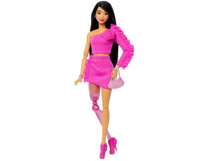 Coffret Deluxe Barbie : Poupée cheveux noirs Style n° 2 avec jupe et haut rose - Poupée Mannequin - Mattel - HYV26