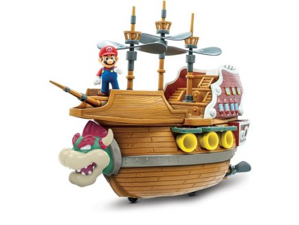 Coffret deluxe grand vaisseau spatial de bowser avec sons - figurine Nintendo articule - super mario jakks