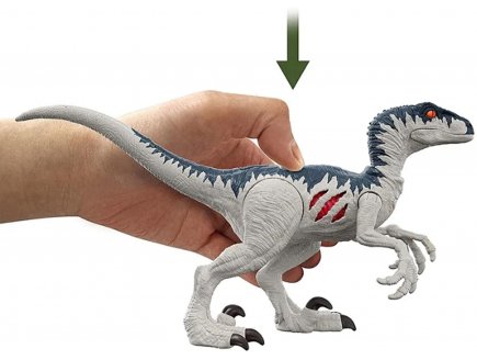Coffret dinosaure extreme damage velociraptor - dino articule 19 cm - jurassic world - Mattel