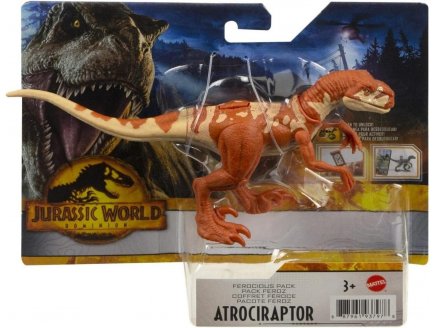 COFFRET DINOSAURE FEROCES ATROCIRAPTOR - JURASSIC WORLD - MATTEL