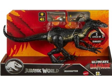 Coffret Dinosaure Indoraptor avec son et lumière - Ultimate Damage - Dino articulé 40 cm - Jurassic World - Mattel