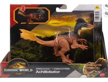 Coffret Dinosaure Rebirth Achillobator - Combat extrême - Dino articulé 15.5 cm - Jurassic World - Mattel