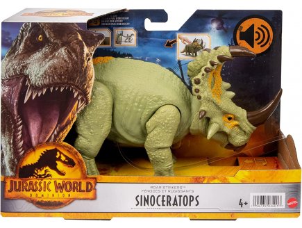 COFFRET DINOSAURE SINOCERATOPS - ARTICULE ET SONORE - DINO ATTAQUE - JURASSIC WORLD - MATTEL HDX43