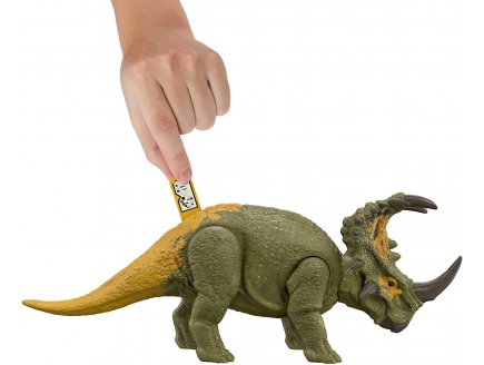 Coffret dinosaure sinoceratops - articule et sonore - dino attaque - jurassic world - Mattel hdx43