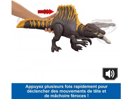 Coffret dinosaure Spinosaurus 55 cm - Articule avec son- Dino se déchaine en continu - Jurassic World - Mattel JGB57