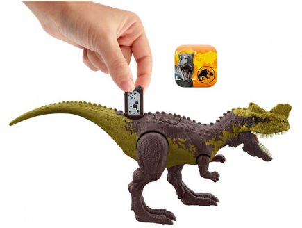 Coffret dinosaure trackers genyodectes serus - dino combat extreme articule brun 19 cm - jurassic world - mattel