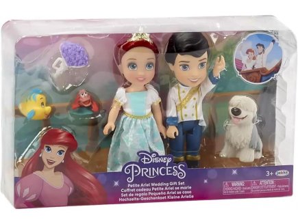 Coffret Disney La Petite Sirne poupe Ariel & Eric se marie avec Chien Max Crabe Sbastien Poisson Polochon - Jakks 21736