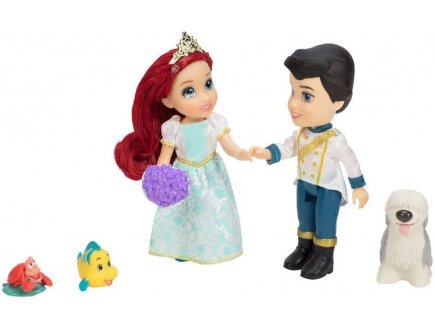 Coffret Disney La Petite Sirne poupe Ariel & Eric se marie avec Chien Max Crabe Sbastien Poisson Polochon - Jakks 21736
