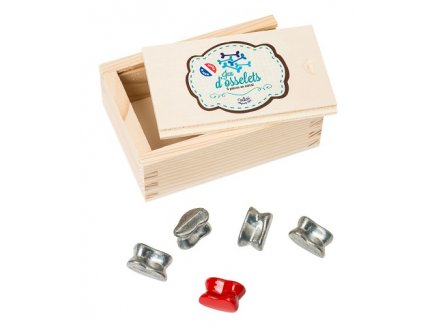 Coffret en bois jeu d'osselets en metal - Vilac - 6057 - jeu d'adresse