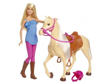 Coffret equitation barbie et son cheval - poupee cavaliere et animal - Mattel - fxh13
