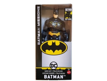 COFFRET FIGURINE BATMAN COSTUME SOMBRE 15 CM - COLLECTION DC MISSIONS 80 ANS - MATTEL GCK98