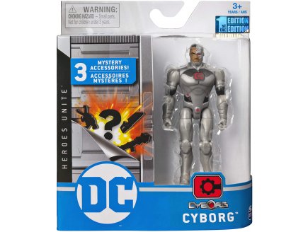 COFFRET FIGURINE CYBORG 10 CM AVEC 3 ACCESSOIRES MYSTERE - DC - SPIN MASTER - 20123046