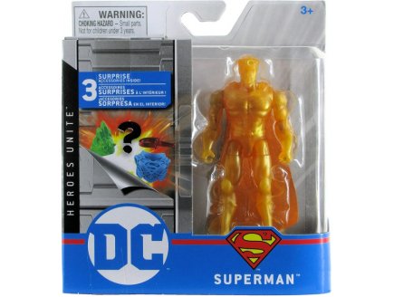 COFFRET FIGURINE SUPERMAN GOLD 10 CM AVEC 3 ACCESSOIRES MYSTERE - DC - SPIN MASTER