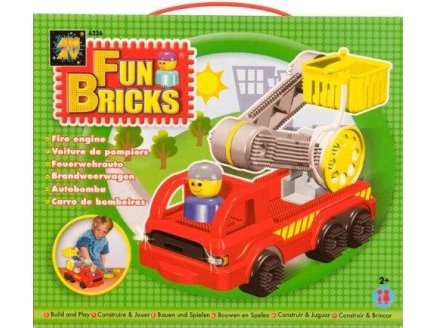 COFFRET FUN BRICKS VOITURE DE POMPIERS - JEU DE CONSTRUCTION AVEC PICOTS - 6226