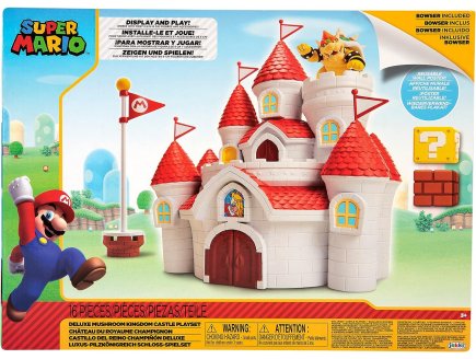 COFFRET GRAND CHATEAU PRINCESSE PEACH ROYAUME DU CHAMPIGNON + FIGURINE BOWSER - 16 PIECES - NINTENDO - SUPER MARIO JAKKS