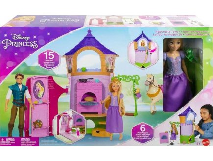 COFFRET GRANDE LA TOUR DE RAIPONCE + POUPEE MANNEQUIN RAIPONCE - 15 PIECES - DISNEY PRINCESSE - MATTEL HLW30