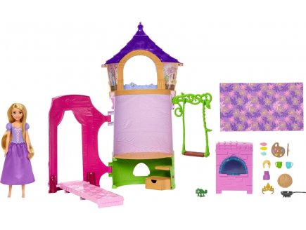 Coffret grande la tour de raiponce + poupee mannequin raiponce - 15 pieces - disney princesse - Mattel hlw30