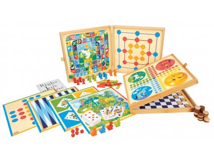 Coffret Jeux de société en bois 150 règles - Jeujura - 8125 - Malette Multi Jeux Classiques, Traditionnels
