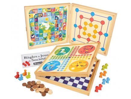 Coffret Jeux de société en bois 50 règles - Jeujura - 8119 - Malette Multi Jeux Classiques, Traditionnels
