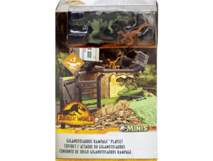 COFFRET L'ATTAQUE DU GIGANOTOSAURUS : 2 DINOSAURES COMBAT + ACCESSOIRES - DINO - JURASSIC WORLD - MATTEL HFF12