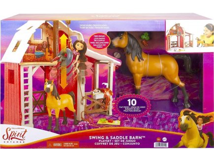 COFFRET L'ECURIE DE SPIRIT + CHEVAL SPIRIT + 10 ACCESSOIRES - MATTEL