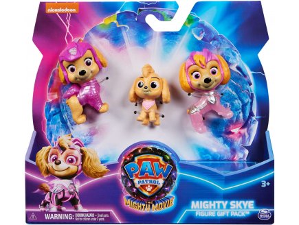 COFFRET LA SUPER PAT PATROUILLE LE FILM - 3 FIGURINES STELLA : BEBE - MIGHTY PUP - DU FILM  CHIOTS - SPIN MASTER 20144103