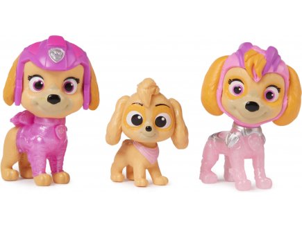 Coffret la super pat patrouille le film - 3 figurines stella : bebe - mighty pup - du film  chiots - Spin master 20144103