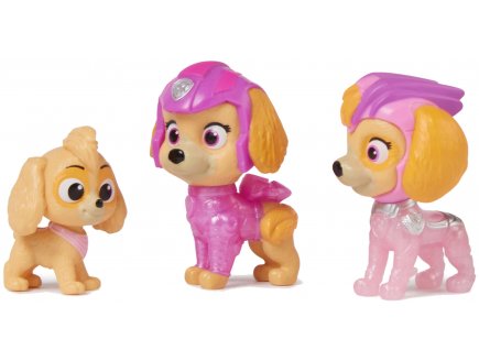 Coffret la super pat patrouille le film - 3 figurines stella : bebe - mighty pup - du film  chiots - Spin master 20144103