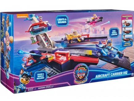 COFFRET LA SUPER PAT PATROUILLE LE FILM XXL :QUARTIER GENERAL MARINE VERSION GEANTE THE MIGHTY MOVIE + VEHICULE DE CHASE - SPIN MASTER 20142979