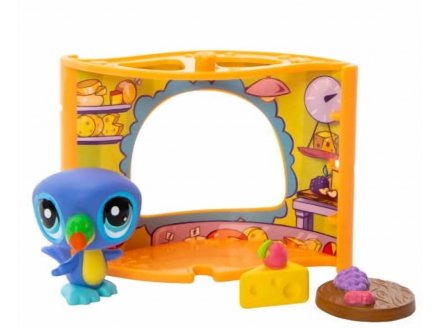 Coffret Littlest Petshop Boutique Bistro Français + Toucan + accessoires - 1 figurine Pet shop G7 31 - Animal domestique - Bandai