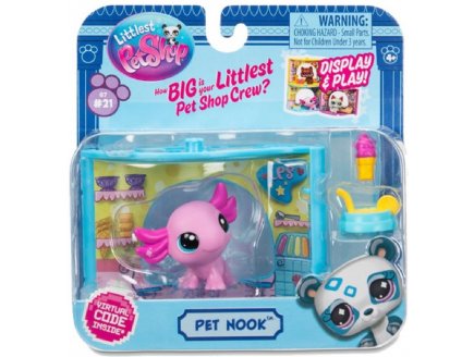 Coffret Littlest Petshop Boutique de glace + salamandre rose + accessoires - 1 figurine Pet shop G7 21 - Animal marin - Bandai