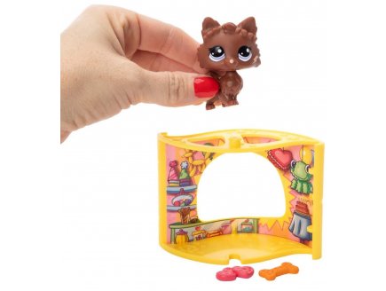 Coffret Littlest Petshop Boutique Fête Pinata + chien brun + accessoires - 1 figurine Pet shop G7 60 - Animal domestique - Bandai