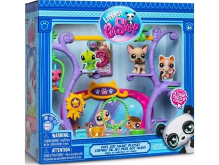 Coffret Littlest Petshop de jeu Pets Got Talent avec 2 figurines animaux : Frenchie et Bird - Accessoires - Bandai