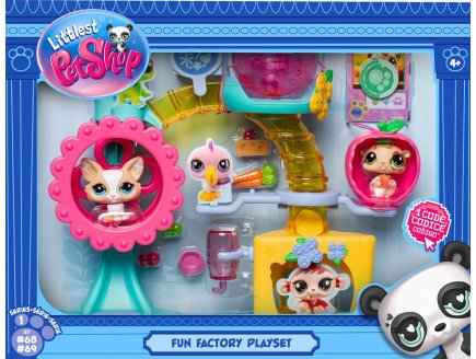 Coffret Littlest Petshop Fun Factory avec 2 figurines animaux : Corgi et le Hamster - Accessoires - Bandai