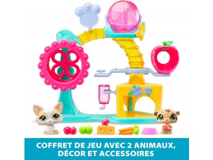 Coffret Littlest Petshop Fun Factory avec 2 figurines animaux : Corgi et le Hamster - Accessoires - Bandai