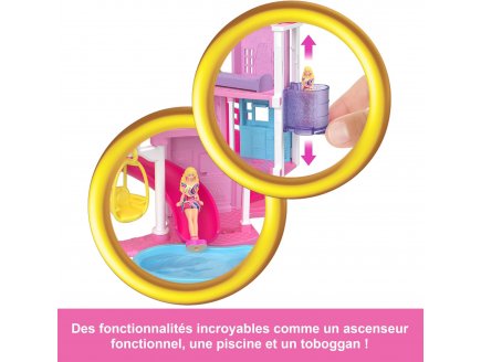 Coffret mini barbieland : la maison de poupee + 1 figurine + accessoires - barbie - Mattel hyf45