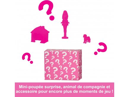 Coffret mini barbieland : la maison de poupee + 1 figurine et 2 accessoires - barbie - Mattel hyf46
