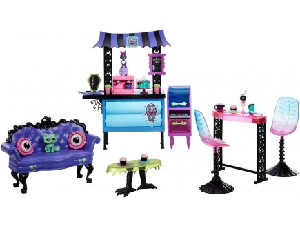 Coffret monster high la cafeteria des goules + 2 animaux + 20 accessoires - Mattel - hhk65