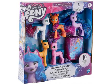 COFFRET MY LITTLE PONY 5 PONEYS 8 CM : PRINCESS PETALS - HITCH TRAIBLAZER - ZIPP STORM - SUNNY STARSCOUT - MON PETIT PONEY - HASBRO