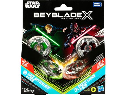 Coffret Pack 2 Toupies Beyblade X Star Wars : Luke Skywalker 4-80B + Darth Vader 4-60B - Type endurance et quilibre - Pack Toupie et lanceur - Hasbro G0290